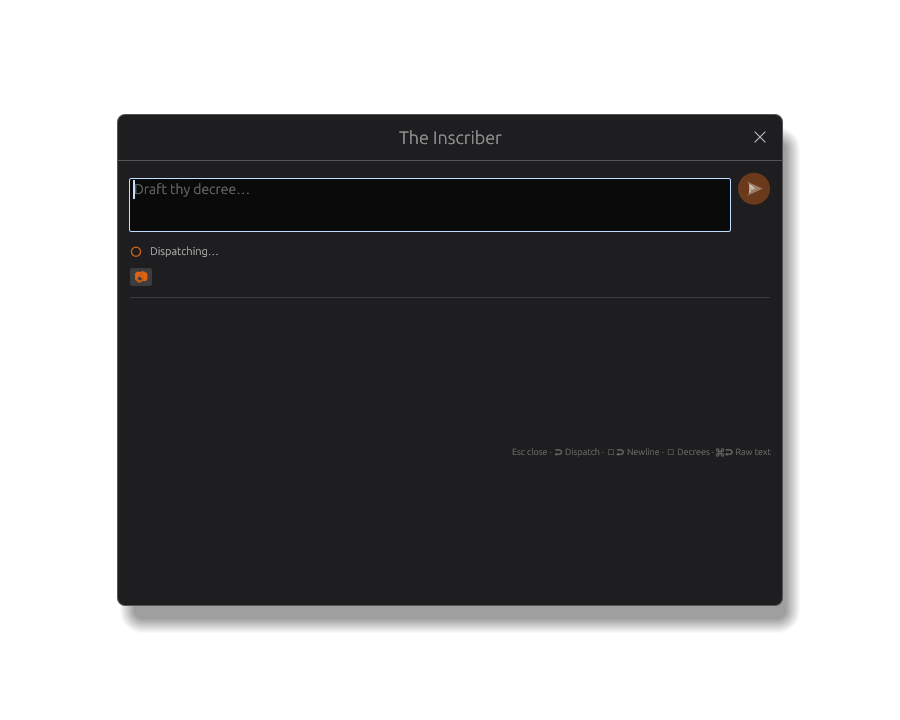 Inscriber dispatching row