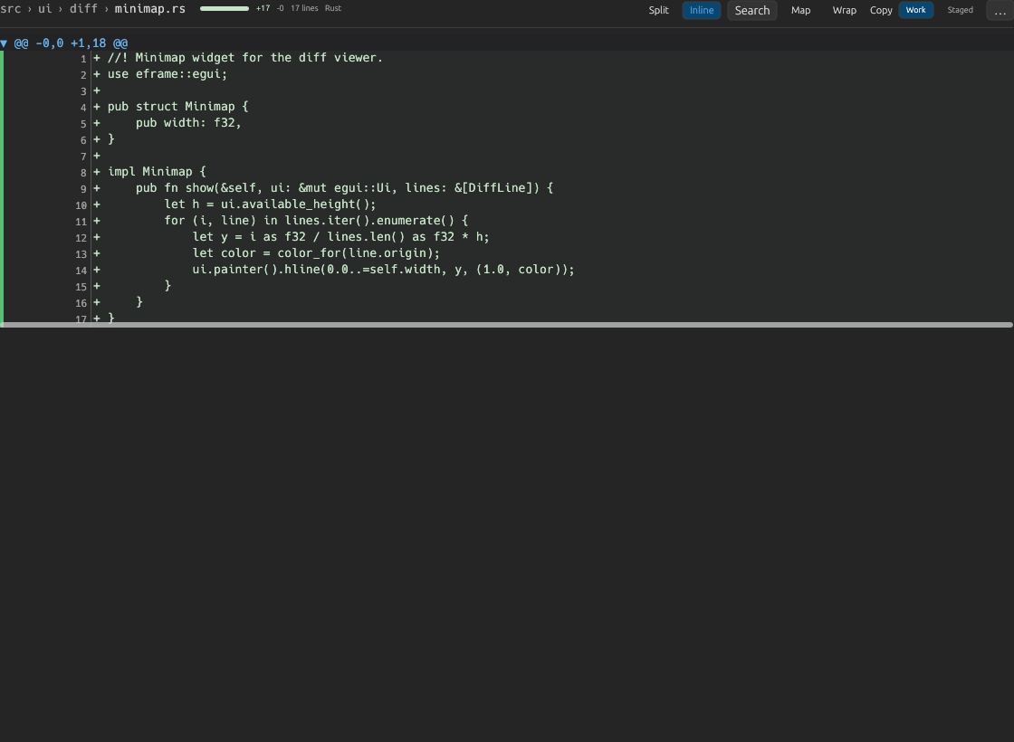 Inline diff for a new file