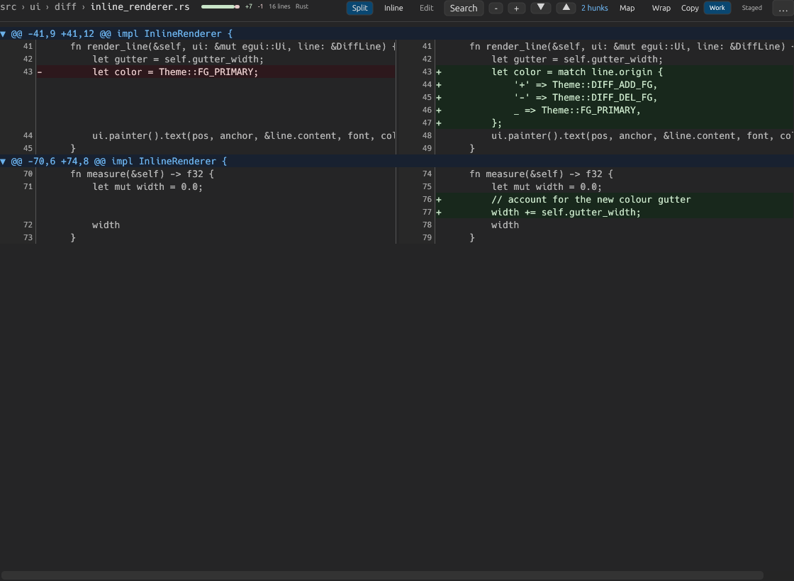 Split diff showing old and new content side by side