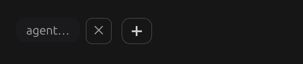 Standalone new-tab plus button without a resume caret.