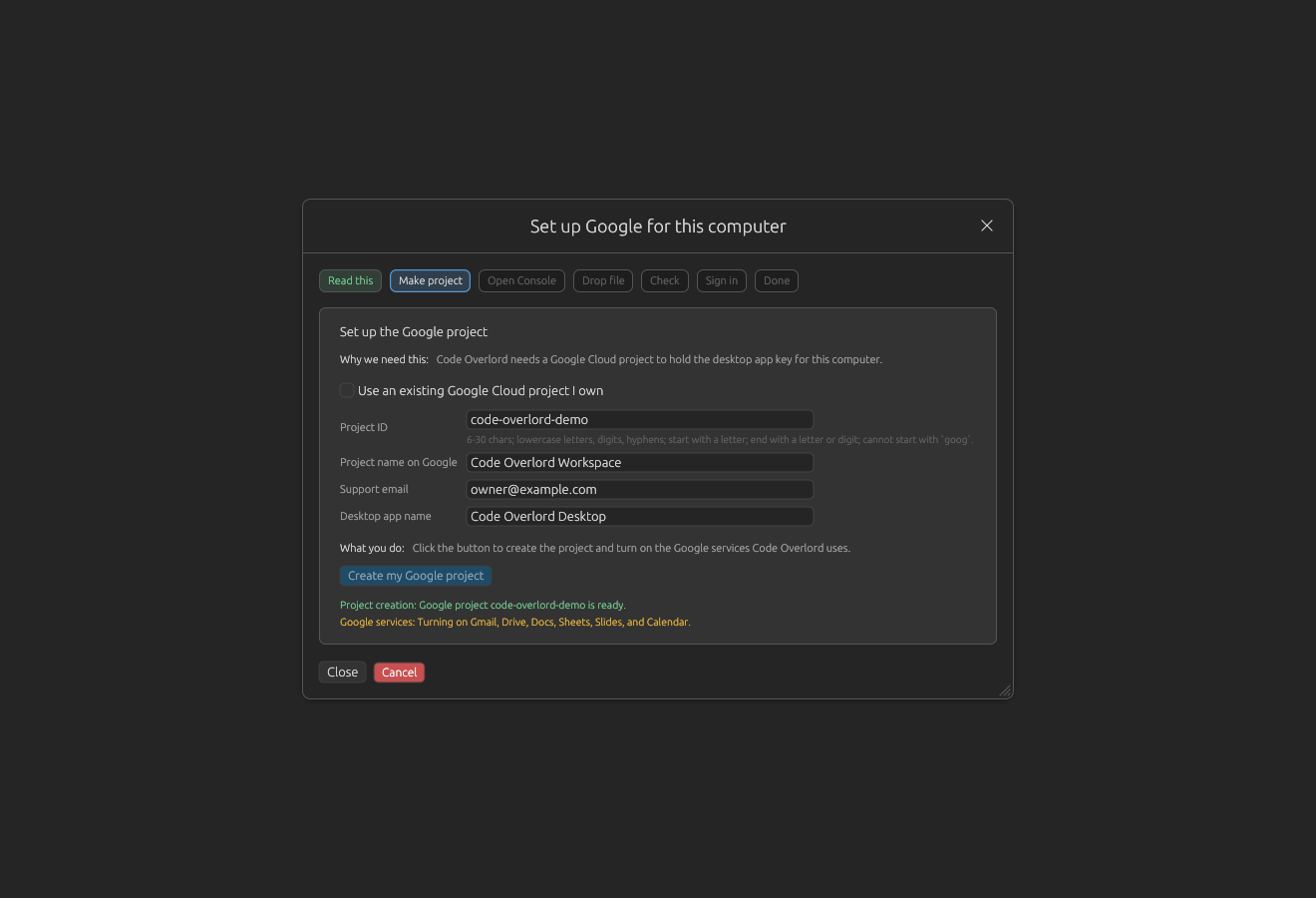 Google guided setup provisioning progress