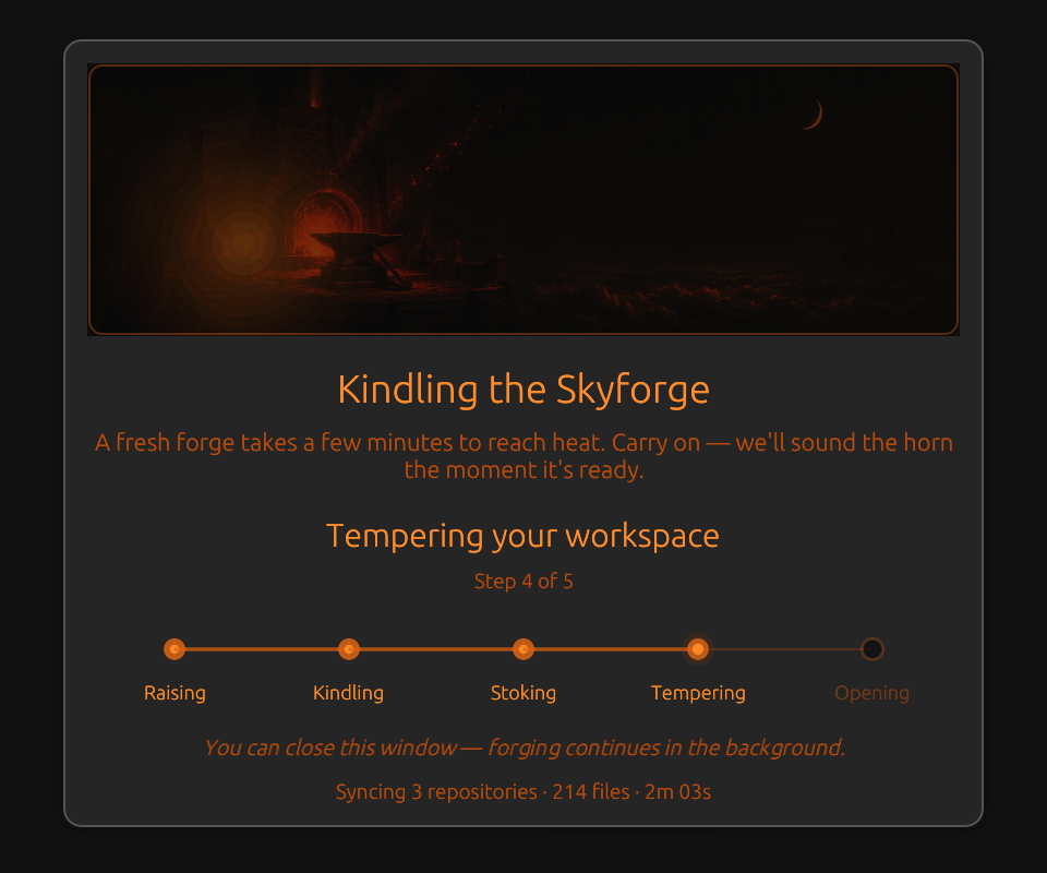Forge stage four tempering your workspace