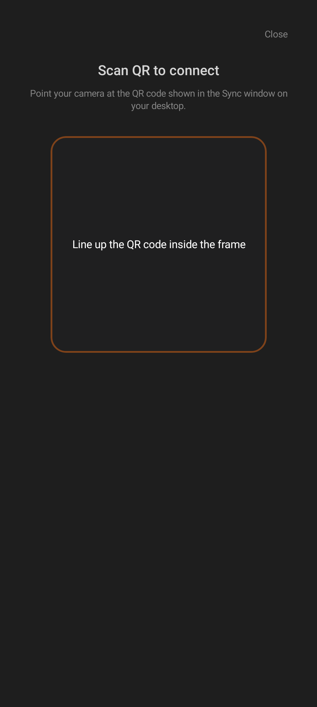 Android QR scanner for desktop pairing