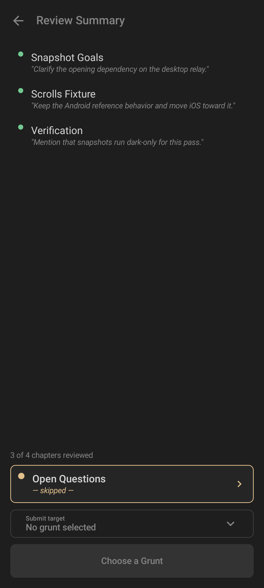 Audio Review summary on Android