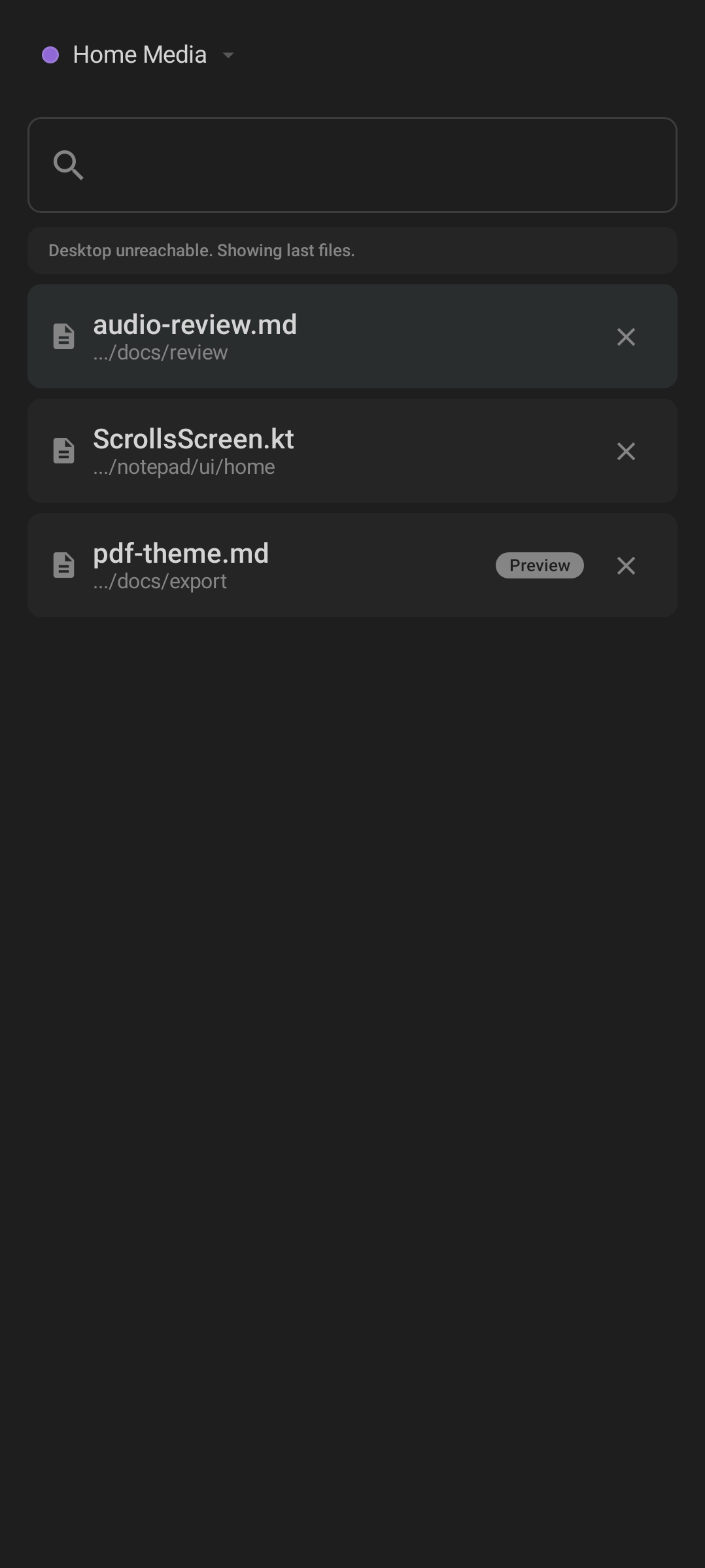 Scrolls list on Android