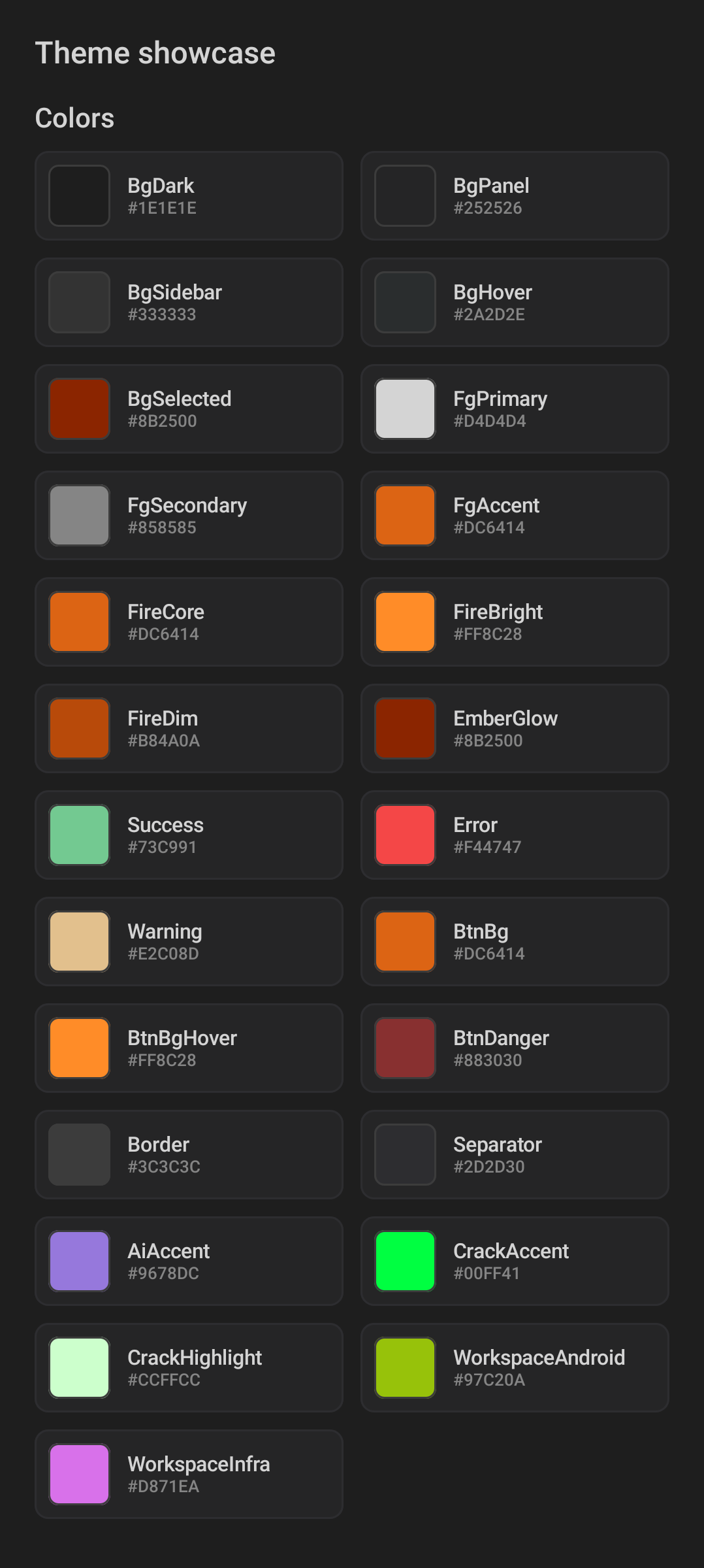 Android theme showcase