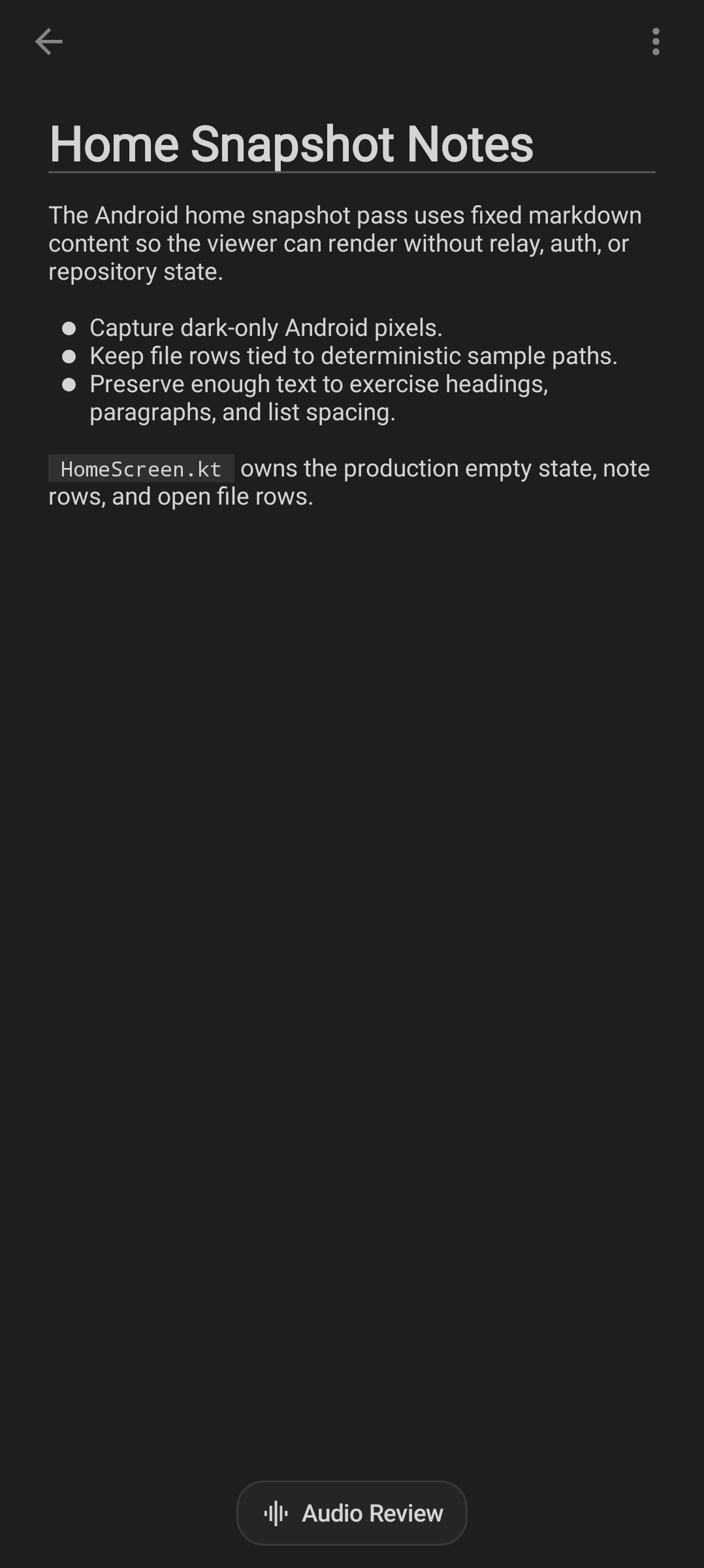 Android open file viewer with file content and action controls