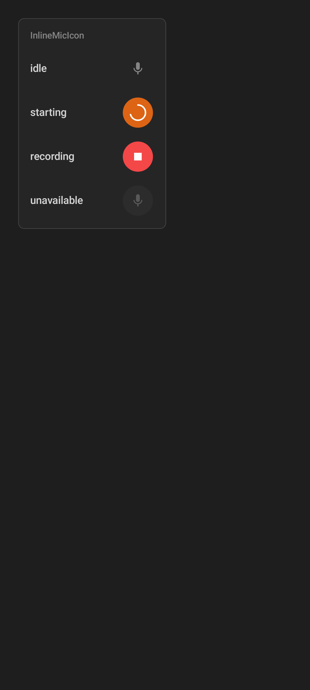 Android voice input microphone overlay while listening
