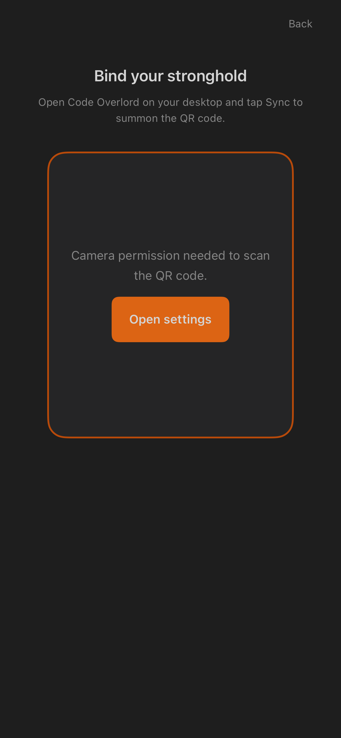 Camera permission state for desktop pairing on iOS
