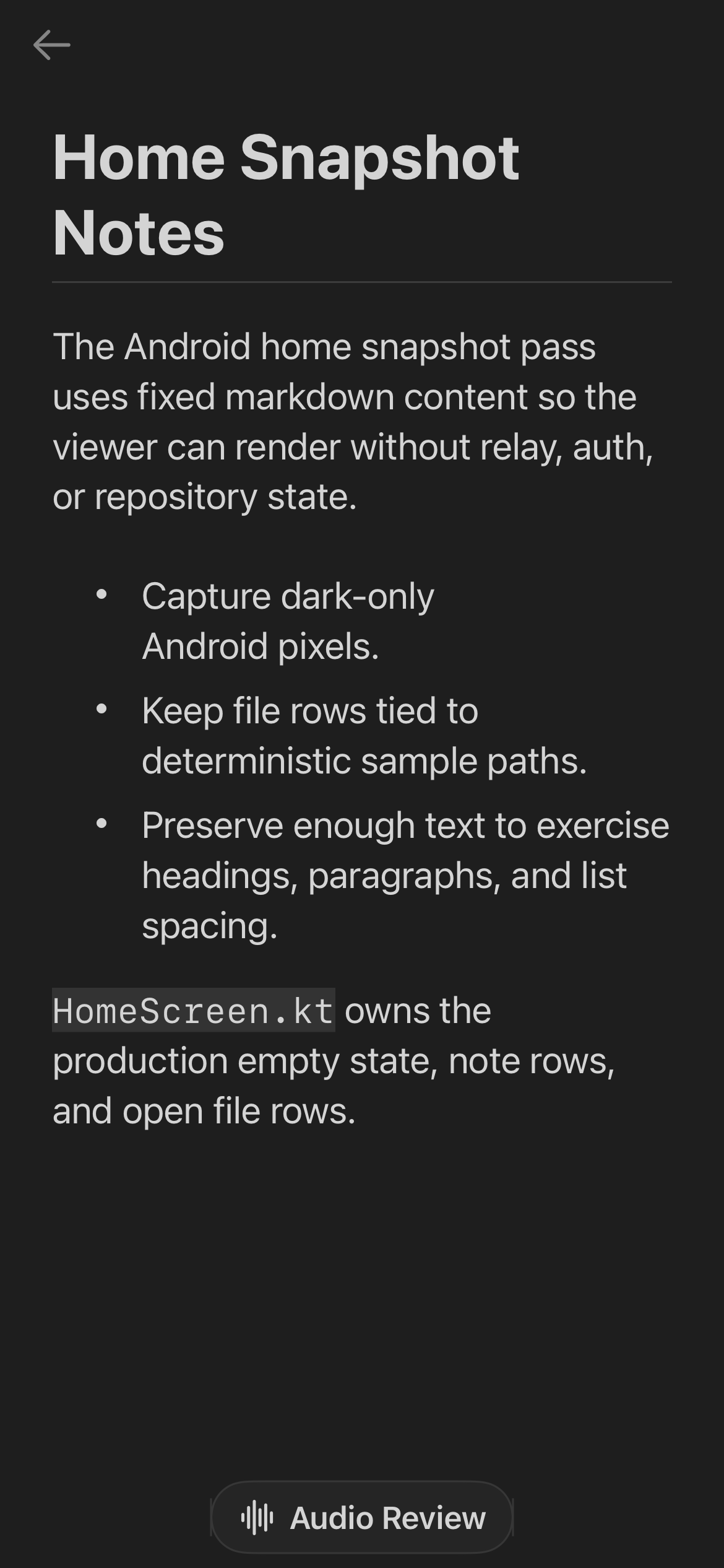 Markdown open file viewer with Audio Review action